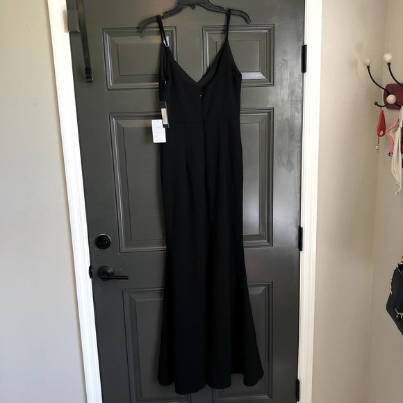 nwt lulus black mermaid scoop back maxi dress Infinite Glory size small - Picture 3 of 4